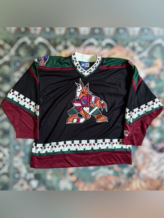 STARTER Other - Vintage 90s Phoenix Coyotes Starter NHL Hockey Jersey Kachina Black Size XXL
